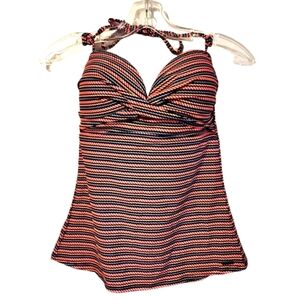 Firefly Striped Halter Tankini Top